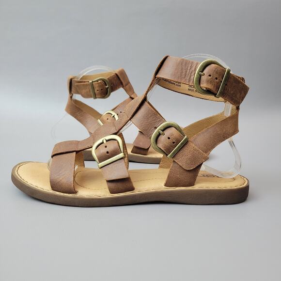 Born Haidee 7M Comfort Leather Gladiator Boho Sandals Brown - Picture 3 of 9